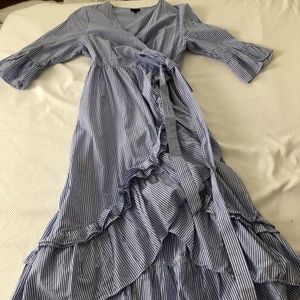 Who What Wear by Target Blue & White Dress